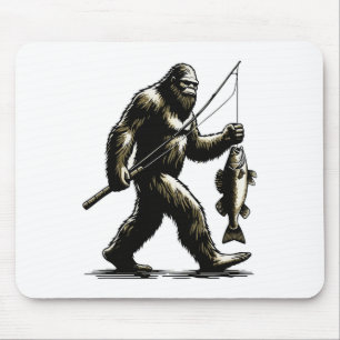 Bigfoot Walleye Hunting Angler Sasquatch Walleye F Mouse Pad