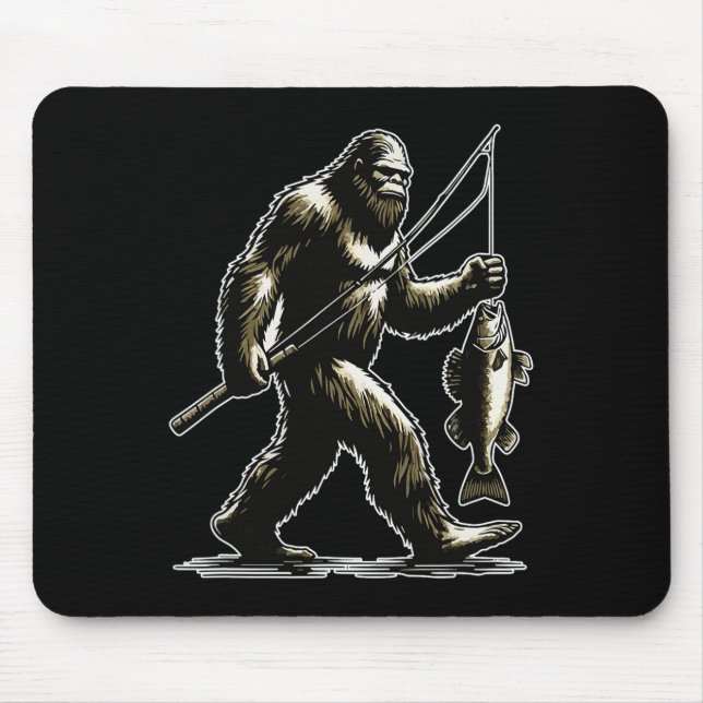 Bigfoot Walleye Hunting Angler Sasquatch Walleye F Mouse Pad (Front)