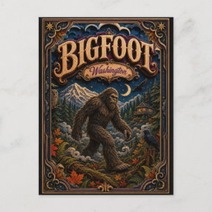 Bigfoot Washington Popcut Legends Postcard