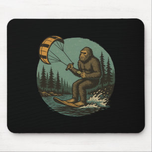 Bigfoot Water Paragliding Vintage Funny Sasquatch Mouse Pad