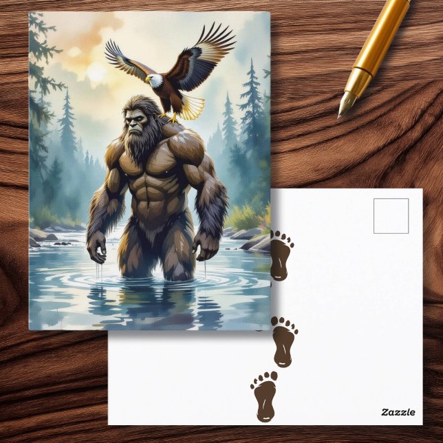 Bigfoot with an Eagle on his Shoulder  Postcard (Creator Uploaded)
