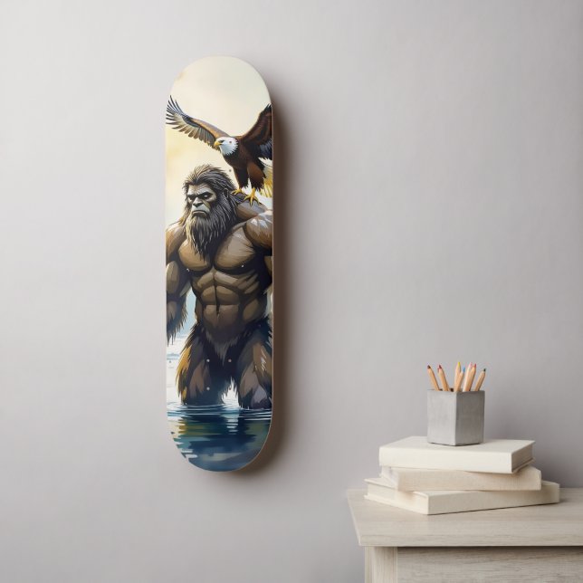 Bigfoot with an Eagle on his Shoulder  Skateboard (Wall Art)