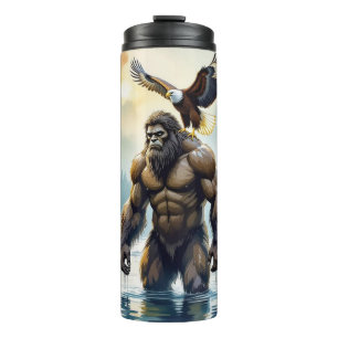 Bigfoot with an Eagle on his Shoulder Thermal Tumbler