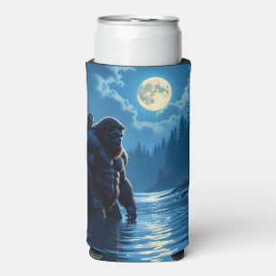 Bigfoot with an Owl on his Shoulder  Seltzer Can Cooler