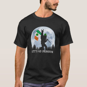 Bigfoot With Irish Flag Lets Go Brandon St Patrick T-Shirt