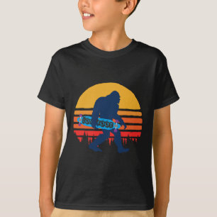 Bigfoot With Longboard - Skateboarding T-Shirt