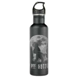Bigfoot Yeti Moon Silhouette I Pee Outside Sasquat 710 Ml Water Bottle