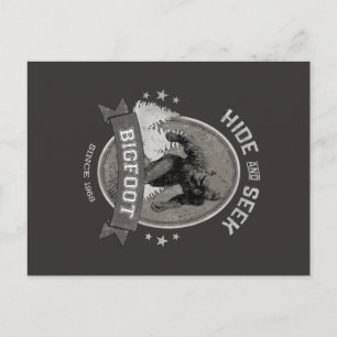 Bigfoot Yeti. Sasquatch. Retro, Vintage. Postcard