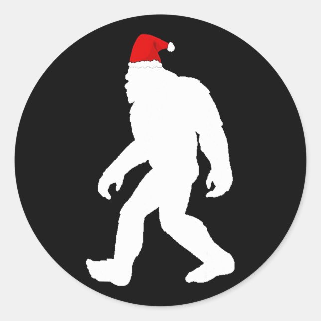 bigfoot yeti sasquatch ugly christmas sweater tee  classic round sticker (Front)