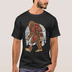 Bigfoot Zombie Halloween Funny Boys Men Sasquatch T-Shirt