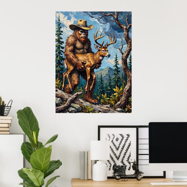 Bigfoot's Mountain Pass: A Protective Hold Poster (Home Office)
