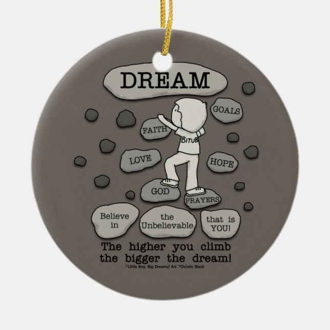 Bigger Dream Ceramic Tree Decoration (Front)