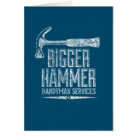 Bigger Hammer Handyman Services White Teal Card