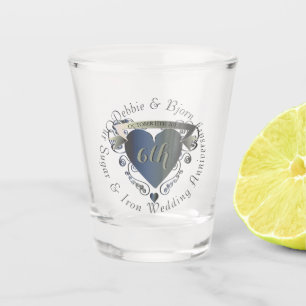 Bigger "Our 6th Sugar & Iron Anniversary"3D Shot Glass