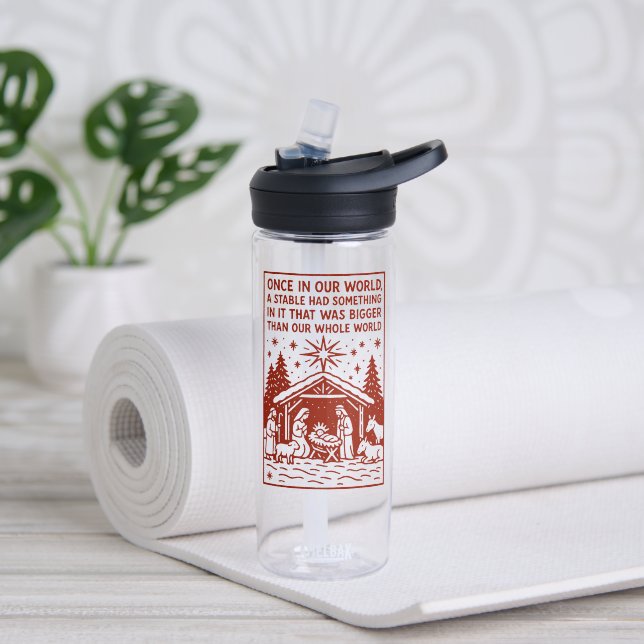 Bigger than our whole world 1 water bottle (Yoga (Rotated))