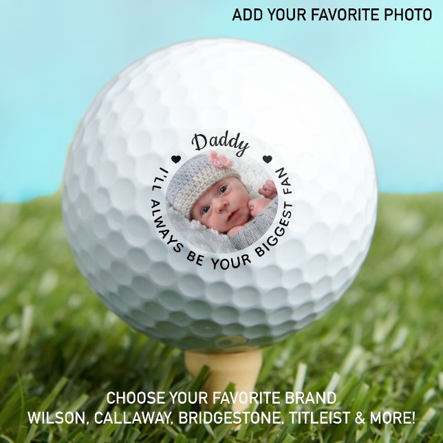Biggest Fan - DADDY - Custom Photo Father's Day Golf Balls (Creator Uploaded)