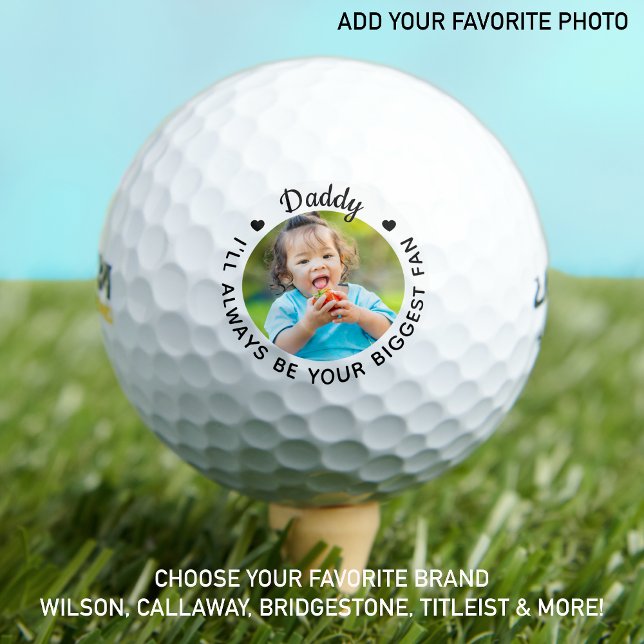 Biggest Fan - DADDY - Personalised Photo Wilson Golf Balls (Creator Uploaded)