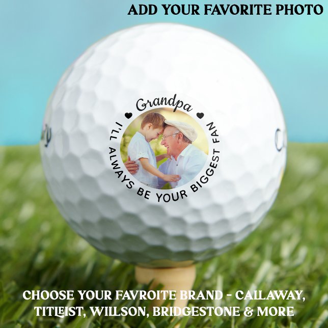 Biggest Fan - GRANDPA - Golfer Personalised Photo Golf Balls (Creator Uploaded)