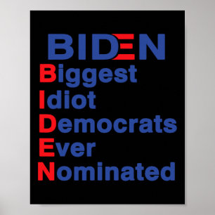 Biggest Idiot Democrats Ever Nominated Trump 2020  Poster
