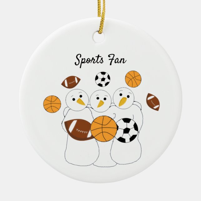 Biggest Sports Fan  Ceramic Tree Decoration (Front)