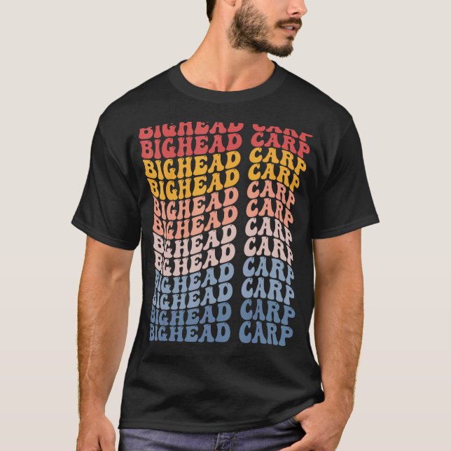 Bighead Carp Groovy Retro Fish T-Shirt (Front)