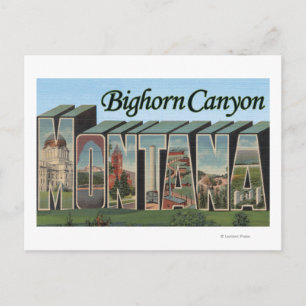 Bighorn Canyon, Montana - Large Letter Scenes Postcard