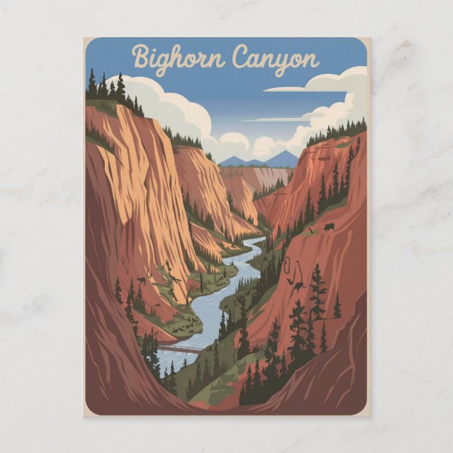 Bighorn Canyon Vintage Postcard (Front)