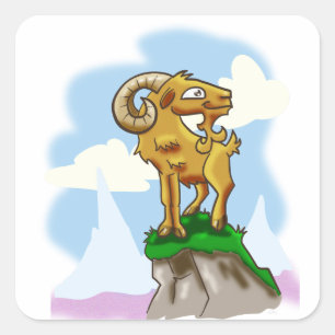 Bighorn Ram Square Sticker
