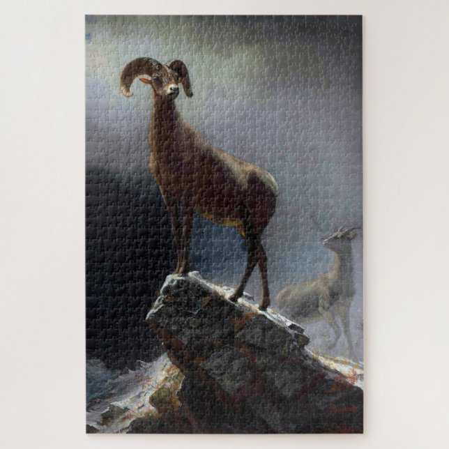 Bighorn Sheep, Albert Bierstadt Jigsaw Puzzle (Vertical)