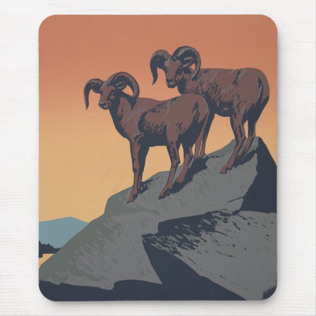 Bighorn Sheep American West Wildlife Mouse Pad (Front)