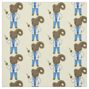 Bighorn sheep doctor cartoon illustration fabric