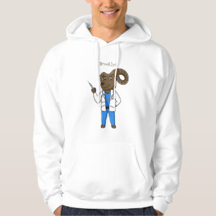 Bighorn sheep doctor cartoon illustration hoodie
