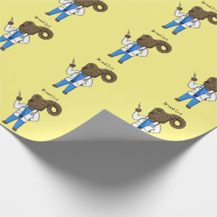 Bighorn sheep doctor cartoon illustration wrapping paper
