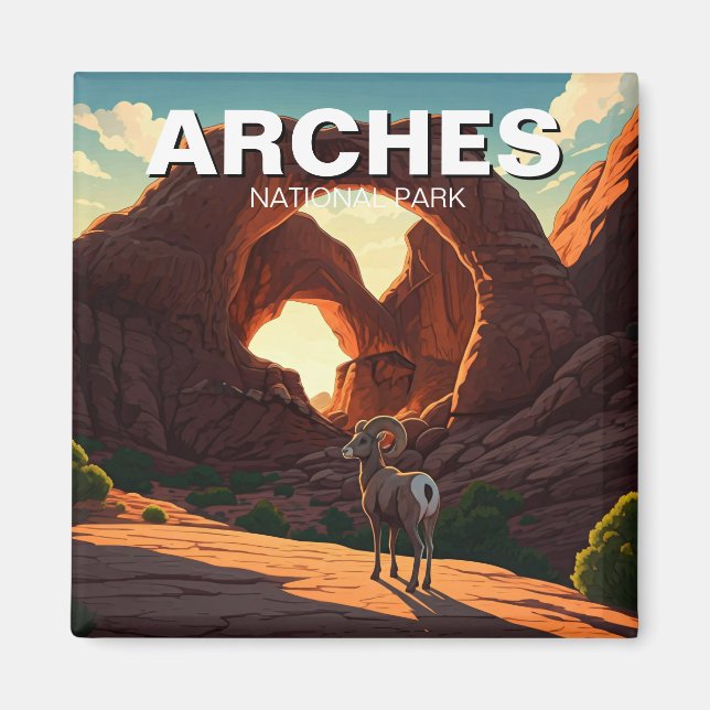 Bighorn Sheep Moab Utah Arches National Park Magnet (Front)