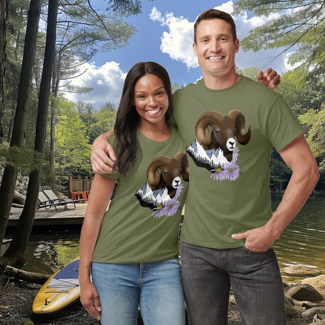 Bighorn Sheep Ram Green Mountains  T-Shirt (Creator Uploaded)