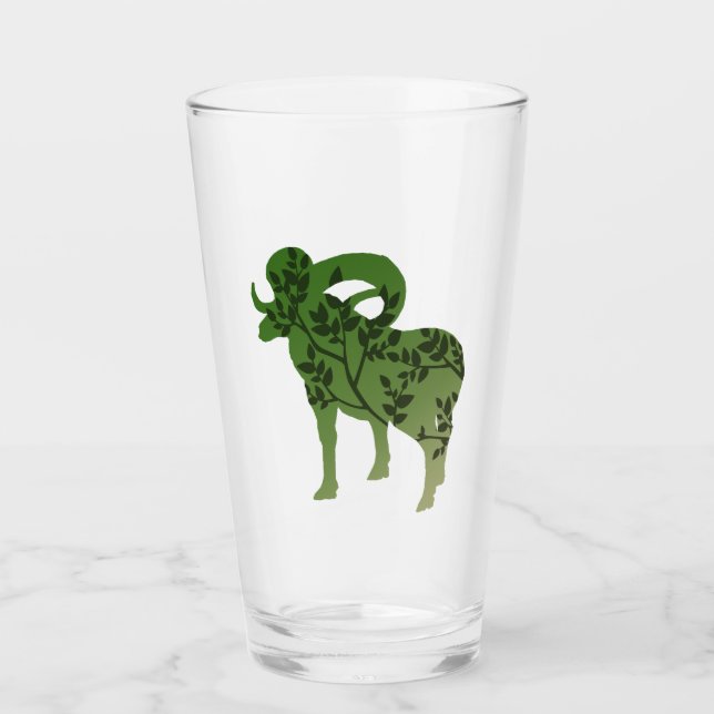 Bighorn Sheep Tree Glass (Front)