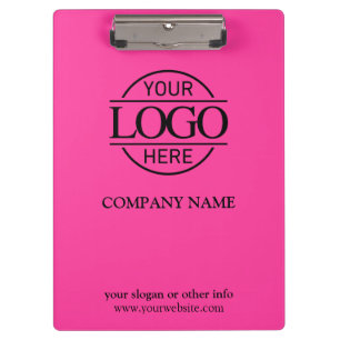 Bight Pink Simple Custom Company Business Logo Clipboard