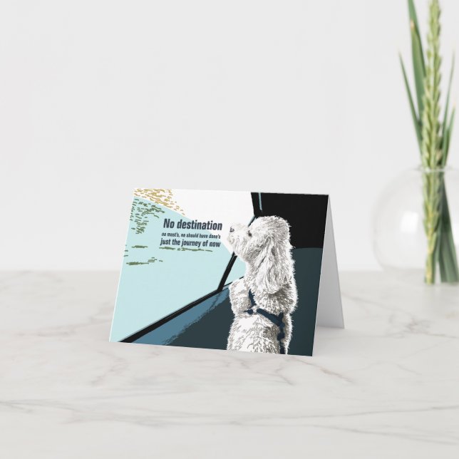 Bijon dog with haiku note card (Front)