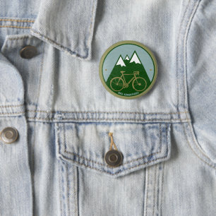 Bike Adventure at Mountains 6 Cm Round Badge