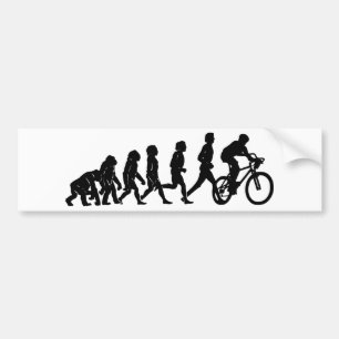 Bike and evolution bumper sticker