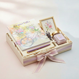 Bike and flowers personalised notepad