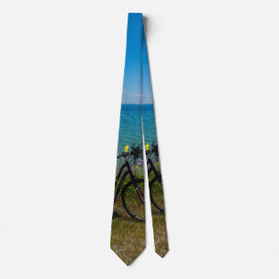 Bike At Mackinac Neck Tie