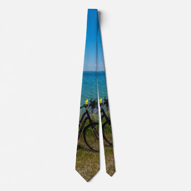 Bike At Mackinac Neck Tie (Front)