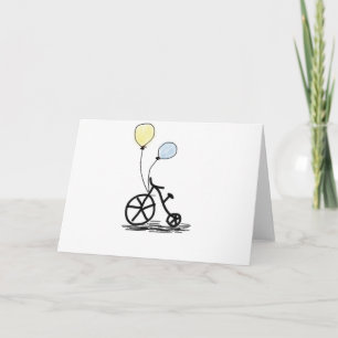 bike balloon party custom personalise Anniversary Card