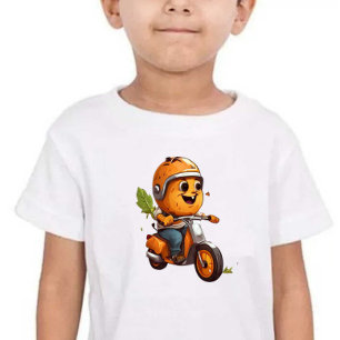 Bike Boy Print Modern Cute Kids  Baby T-Shirt