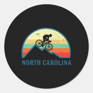 Bike Carolina North Mountain Biking Retro Mtb Mout Classic Round Sticker