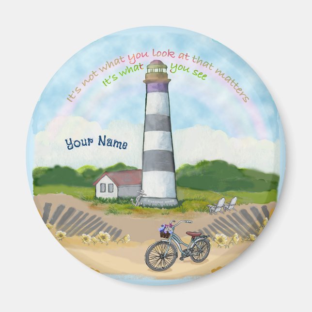 Bike Choice Lighthouse round Magnet (Front)