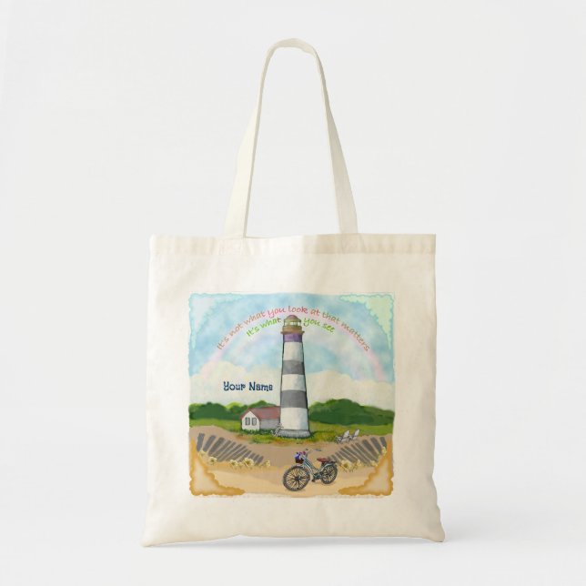 Bike Choice  Lighthouse  tote bag (Front)