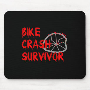 Bike Crash Survivor Funny Fall And Accident Sarcas Mouse Pad