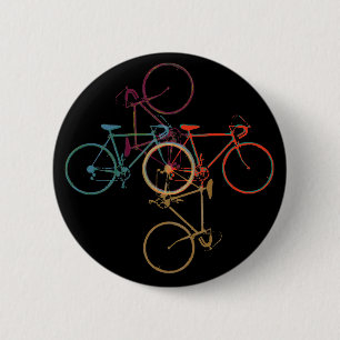 bike - cycling pattern 6 cm round badge